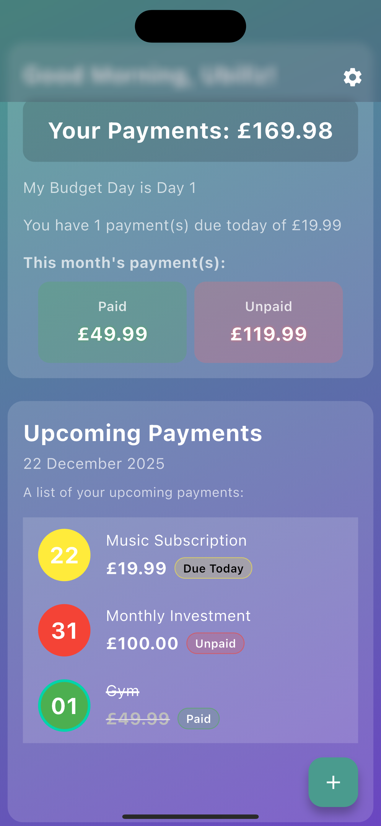 uBillz App Screenshot